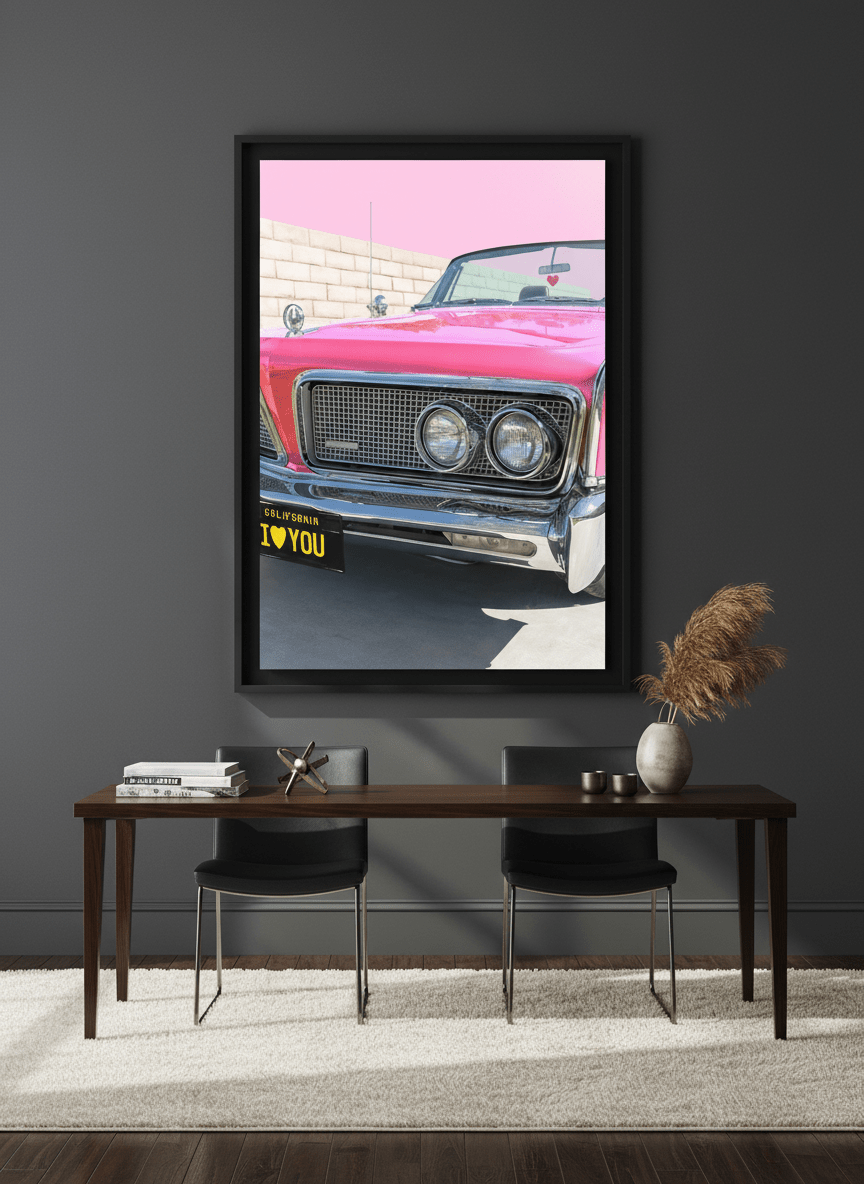 Monumental artwork centred on a feature wall in a luxe interior