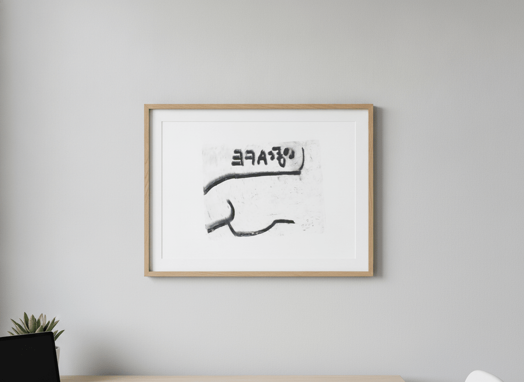 Contemporary wall art featured in a bright modern office workspace