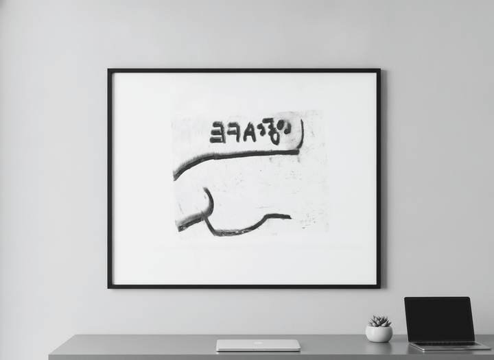 Contemporary wall art featured in a bright modern office workspace