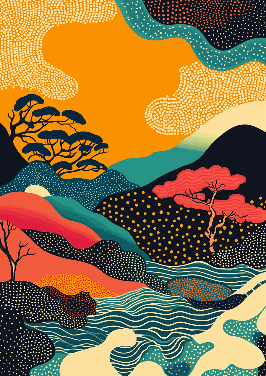 River and Sky Japanese Wall Art