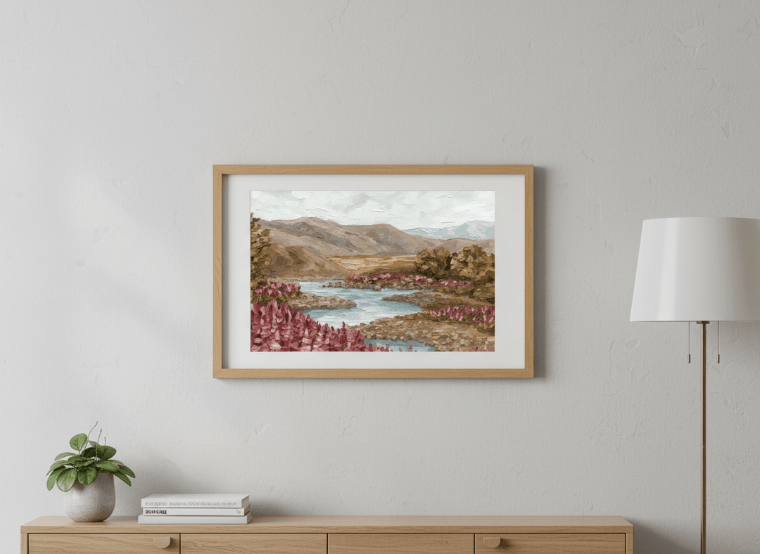 Contemporary wall art featured in a bright modern office workspace