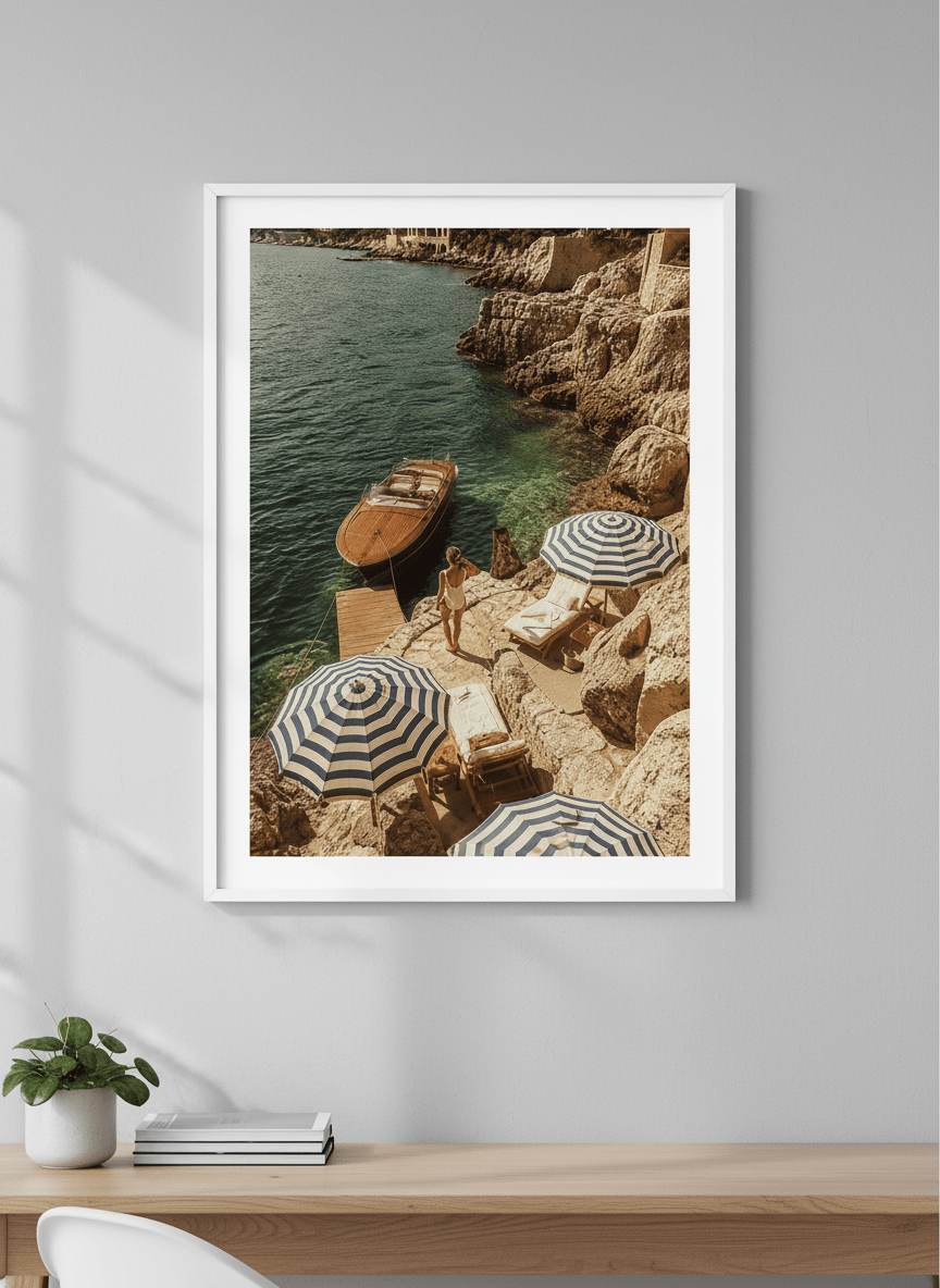 Contemporary wall art featured in a bright modern office workspace