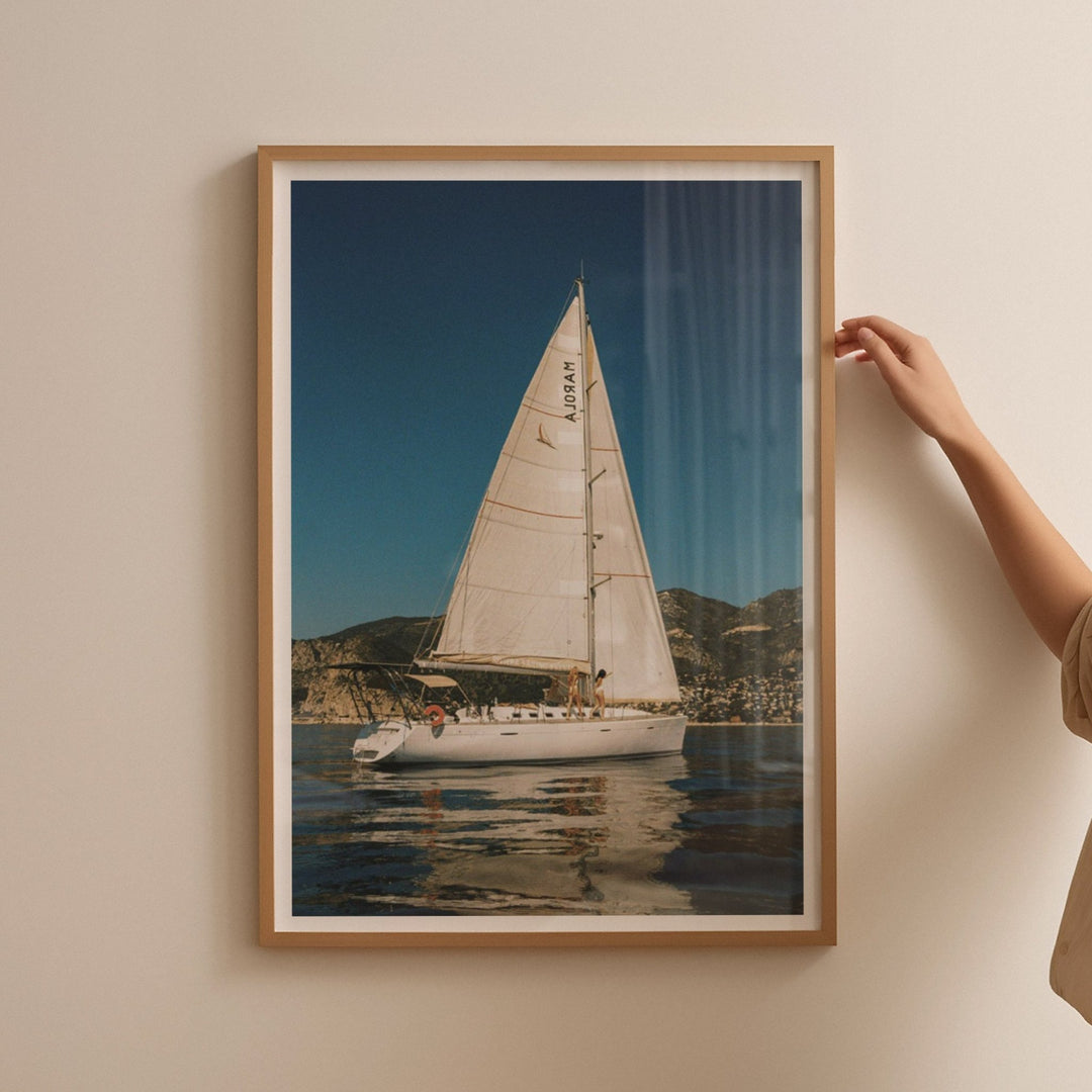 person touching photo no wall