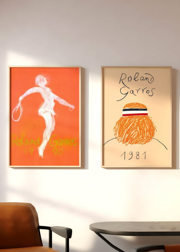Roland Garros Pair Set of 2 Tennis Prints