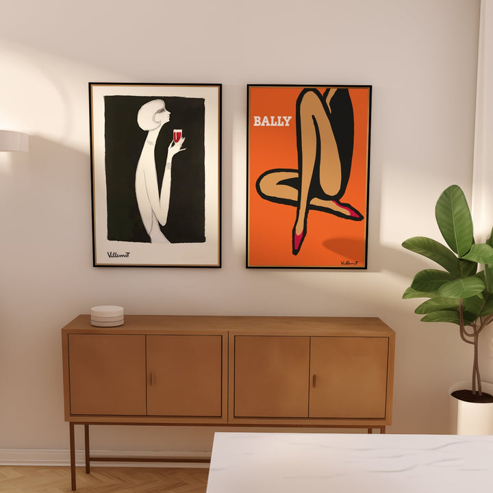 Rouge Campari & Bally Orange Legs Set of 2 Prints wall - art - picture - poster