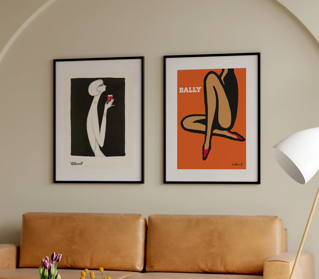Rouge Campari & Bally Orange Legs Set of 2 Prints wall - art - picture - poster