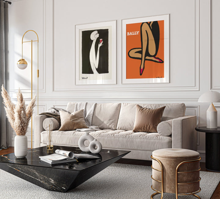 Rouge Campari & Bally Orange Legs Set of 2 Prints wall - art - picture - poster