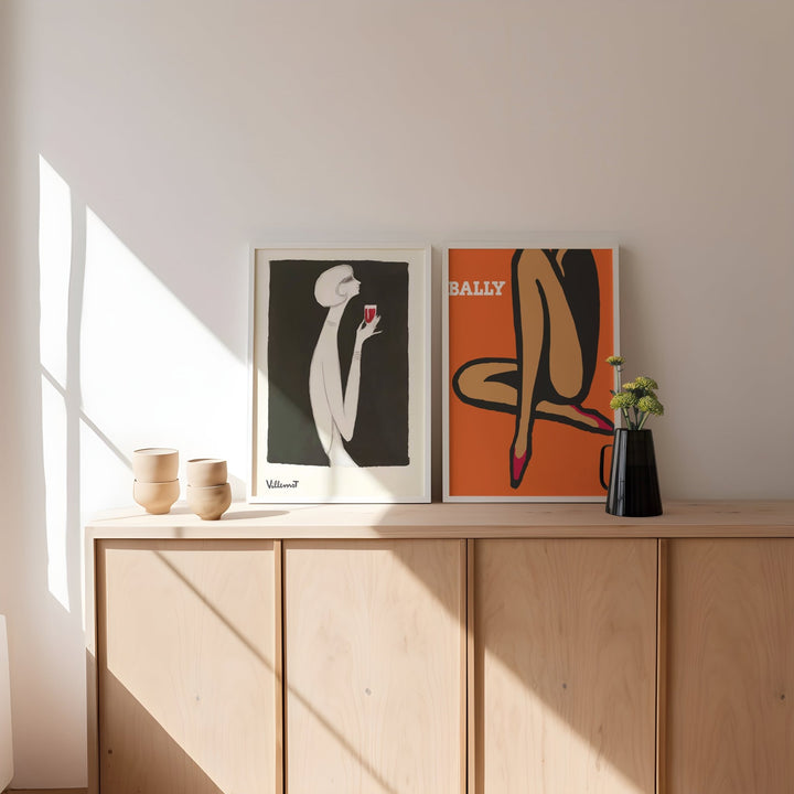 Rouge Campari & Bally Orange Legs Set of 2 Prints wall - art - picture - poster