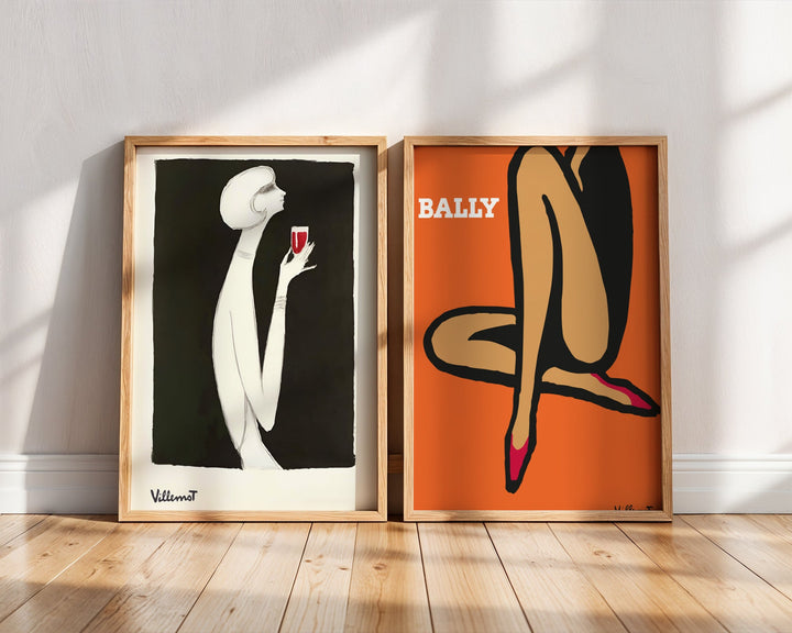 Rouge Campari & Bally Orange Legs Set of 2 Prints wall - art - picture - poster