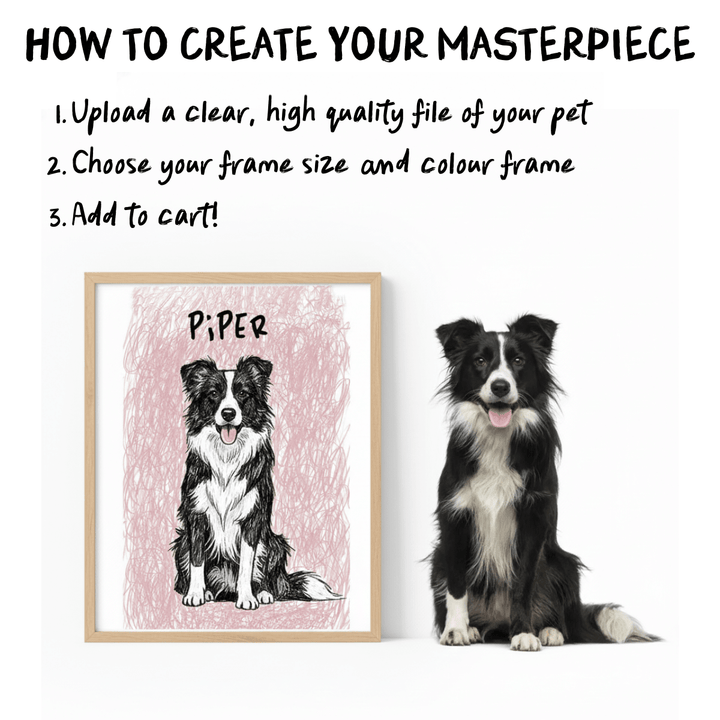 Rough Cute Scribble Pet Illustration Wall Art wall - art - picture - poster