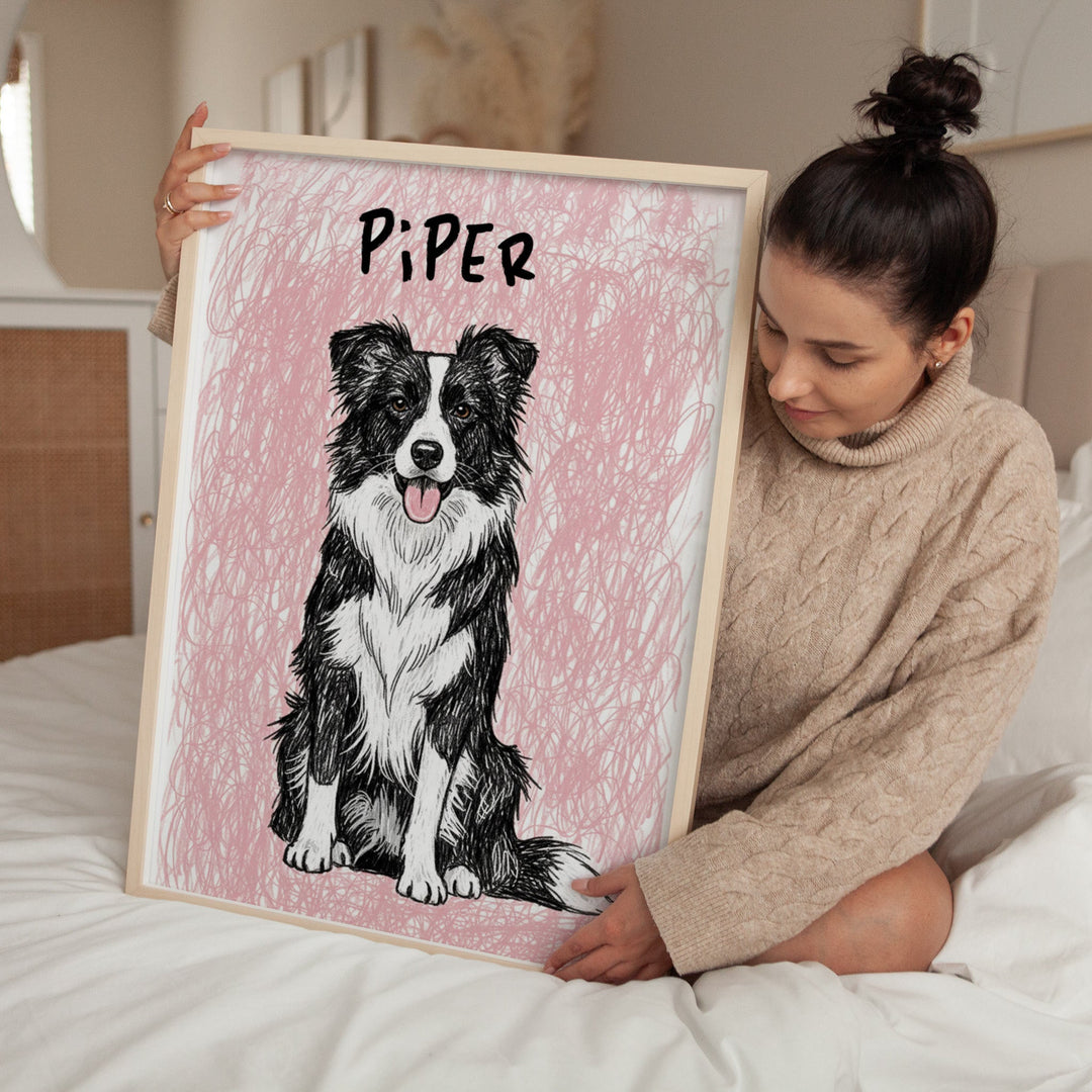 Rough Cute Scribble Pet Illustration Wall Art wall - art - picture - poster