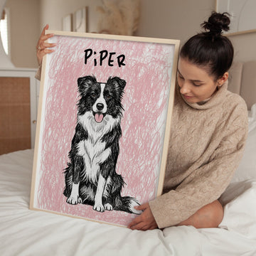 Rough Cute Scribble Pet Illustration Wall Art wall - art - picture - poster