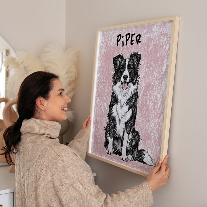 Rough Cute Scribble Pet Illustration Wall Art wall - art - picture - poster