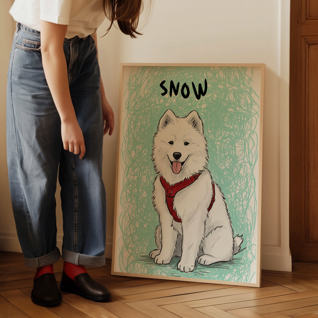 Rough Cute Scribble Pet Illustration Wall Art wall - art - picture - poster
