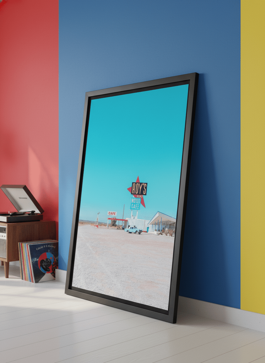 Bold wall art styled in a colourful, eclectic modern home