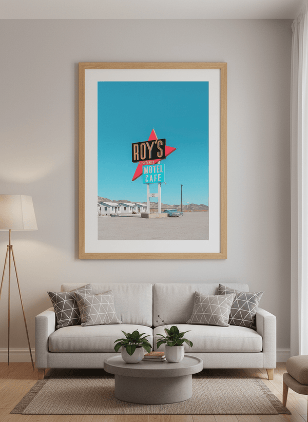 Roy's Motel Cafe Sign By Tom Windeknecht