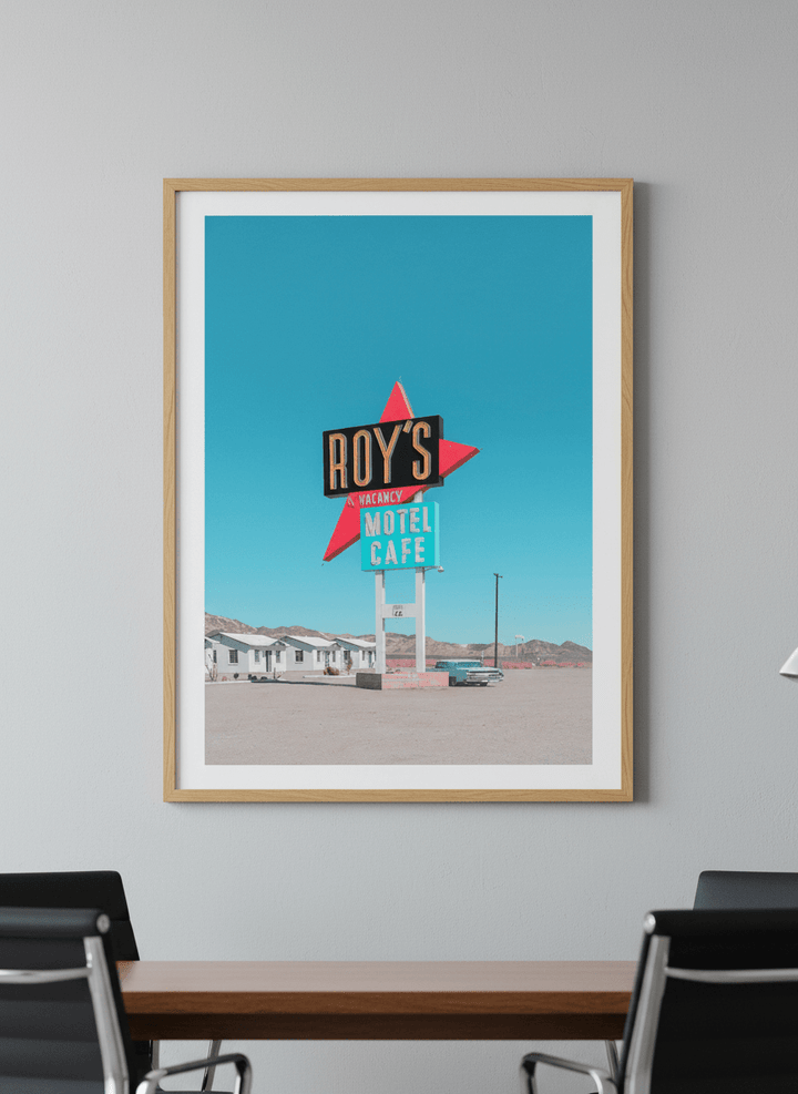 Contemporary wall art featured in a bright modern office workspace