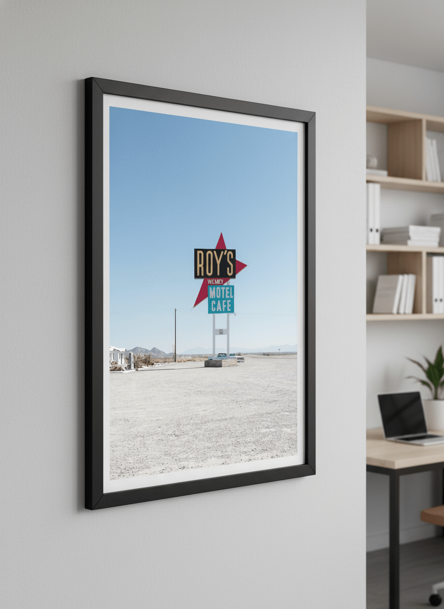 Contemporary wall art featured in a bright modern office workspace
