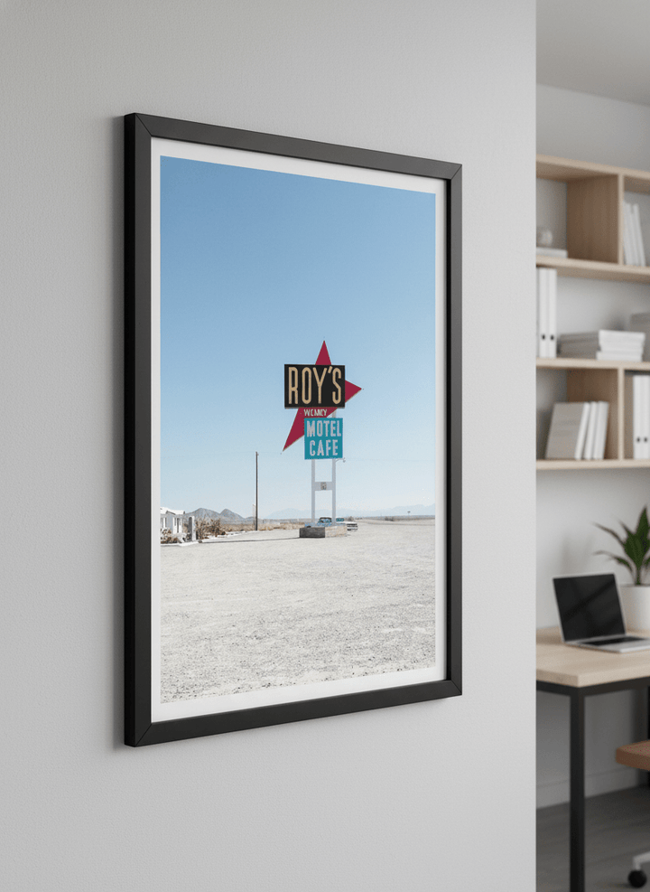 Contemporary wall art featured in a bright modern office workspace