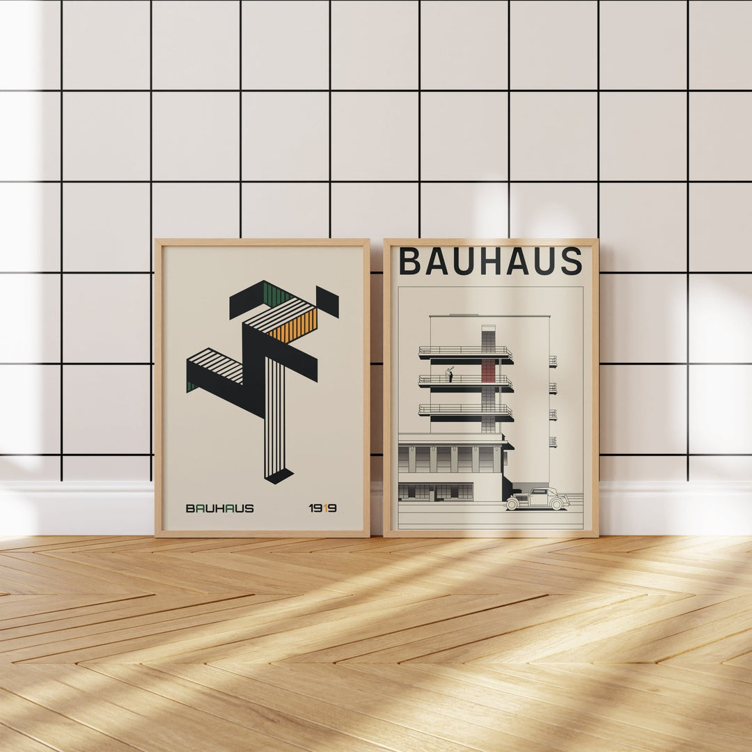 Running Man & Cityscape Set of 2 by Bauhaus - Style My Wall