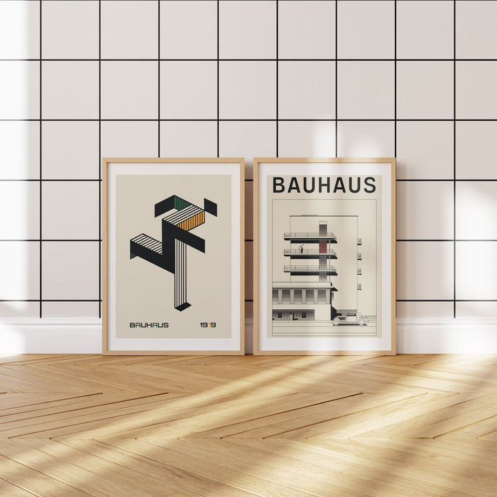 Running Man & Cityscape Set of 2 by Bauhaus - Style My Wall