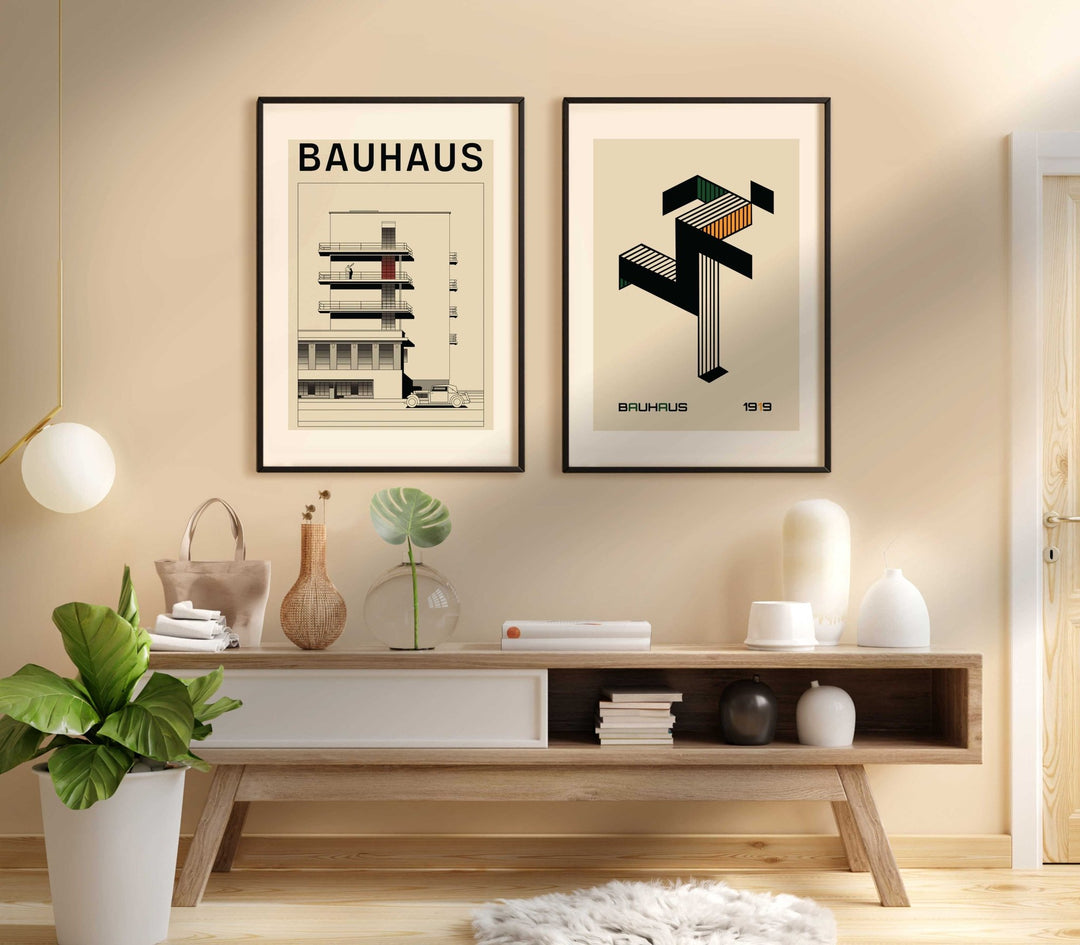 Running Man & Cityscape Set of 2 by Bauhaus - Style My Wall