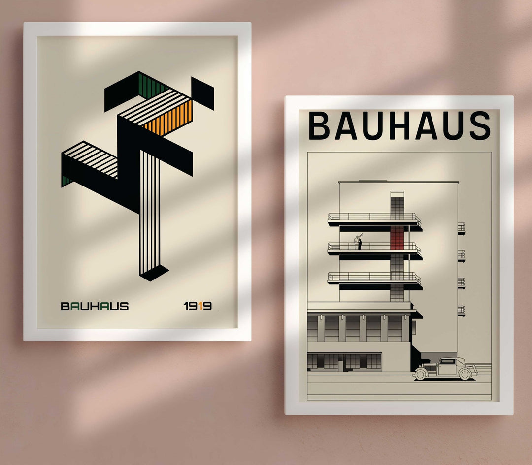 Running Man & Cityscape Set of 2 by Bauhaus - Style My Wall