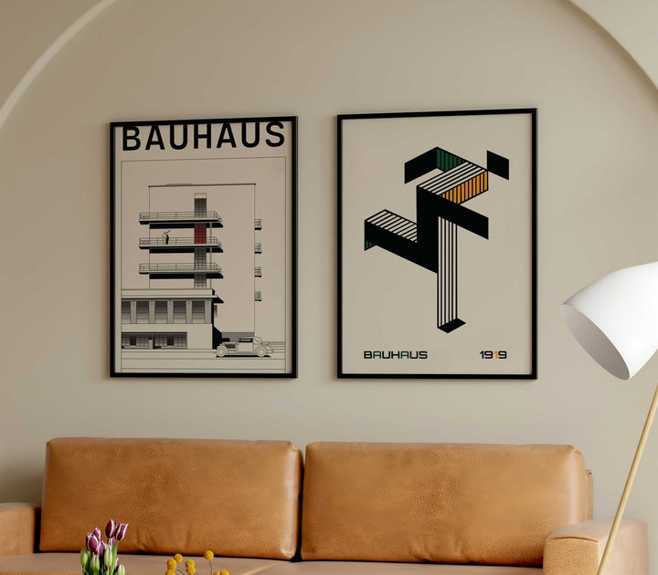 Running Man & Cityscape Set of 2 by Bauhaus - Style My Wall