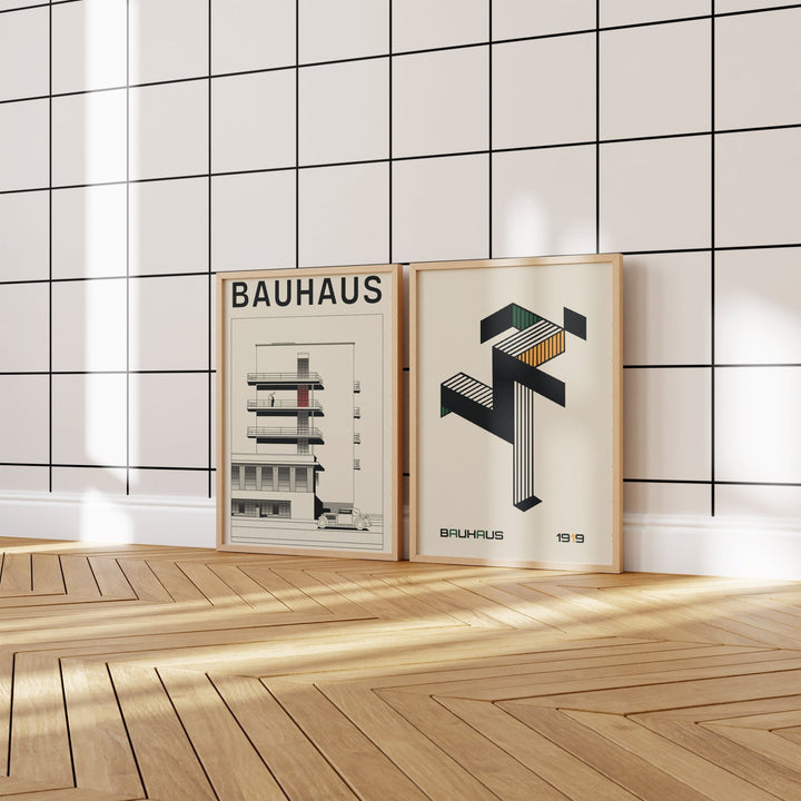 Running Man & Cityscape Set of 2 by Bauhaus - Style My Wall