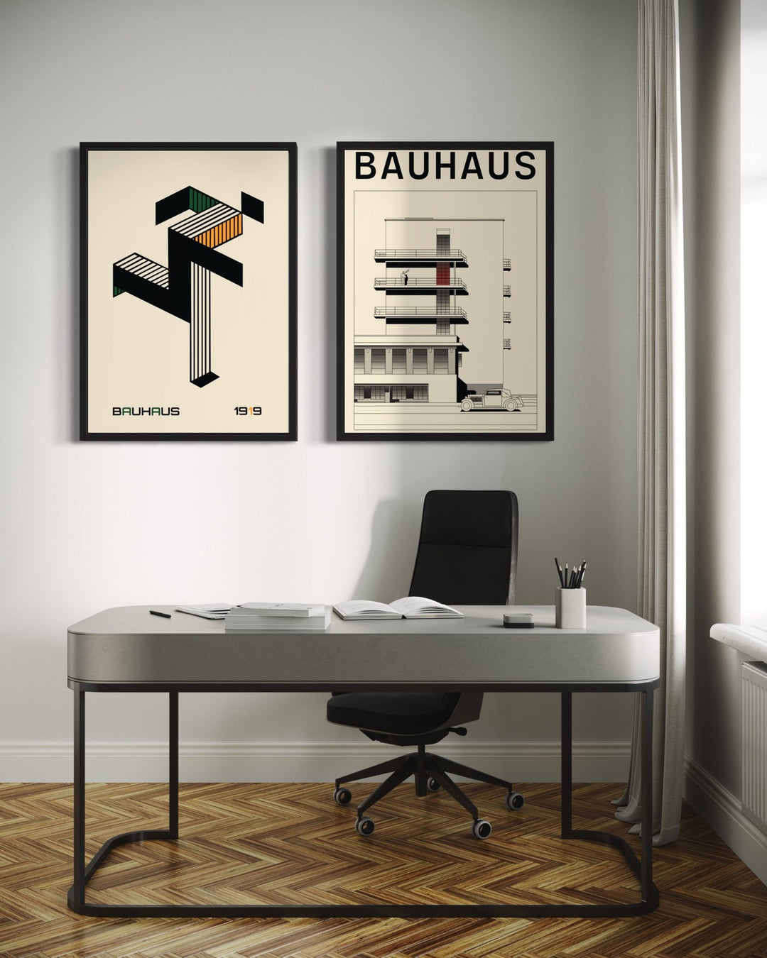 Running Man & Cityscape Set of 2 by Bauhaus - Style My Wall