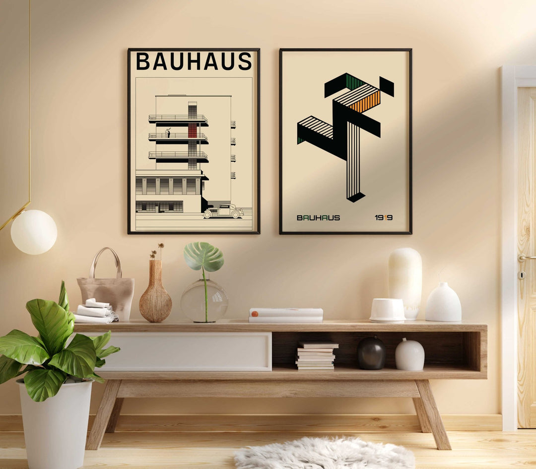 Running Man & Cityscape Set of 2 by Bauhaus - Style My Wall