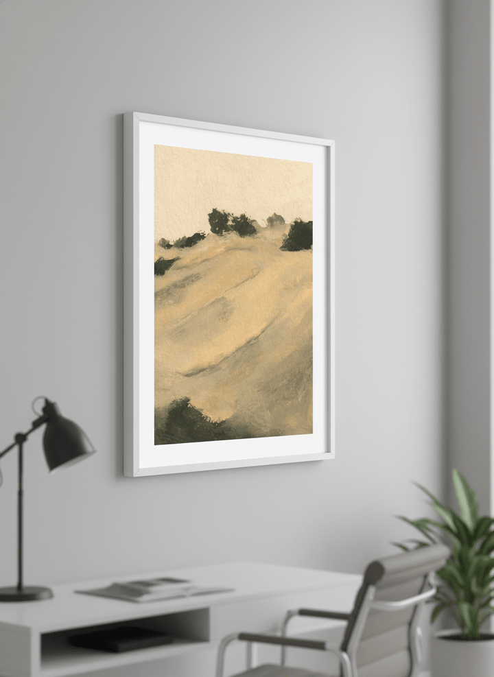 Contemporary wall art featured in a bright modern office workspace