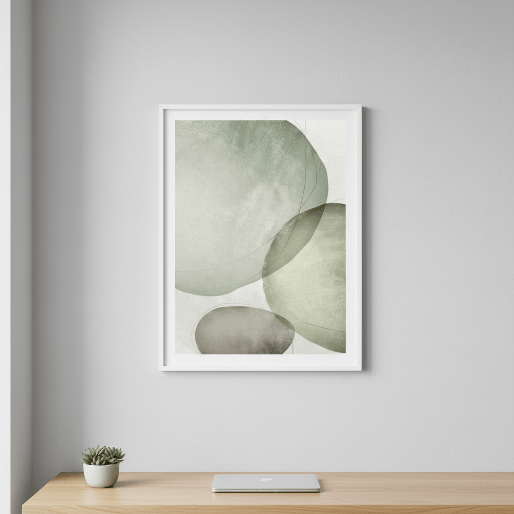 Sage Green Circles by Deer Muskeeter wall - art - picture - poster