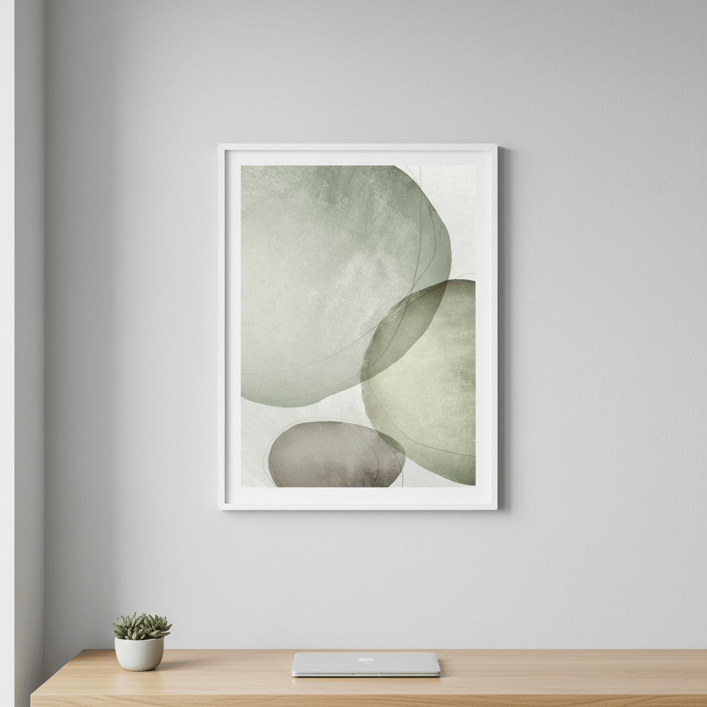 Sage Green Circles by Deer Muskeeter wall - art - picture - poster