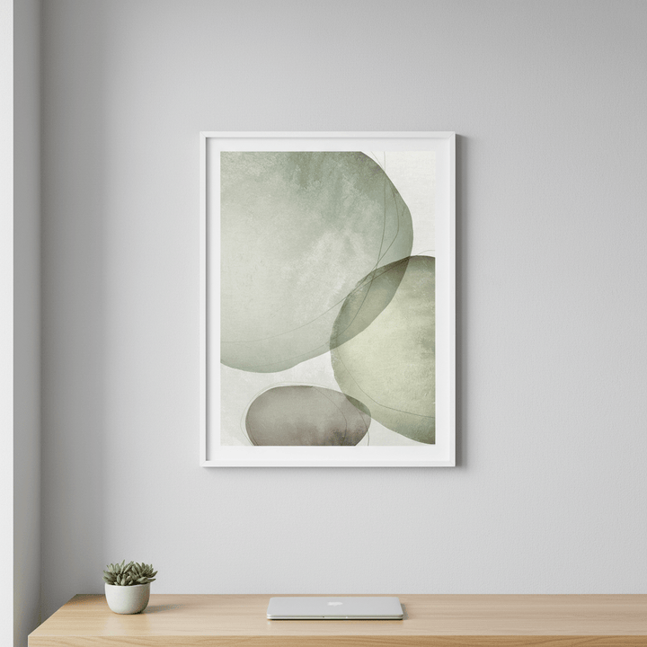 Sage Green Circles by Deer Muskeeter wall - art - picture - poster