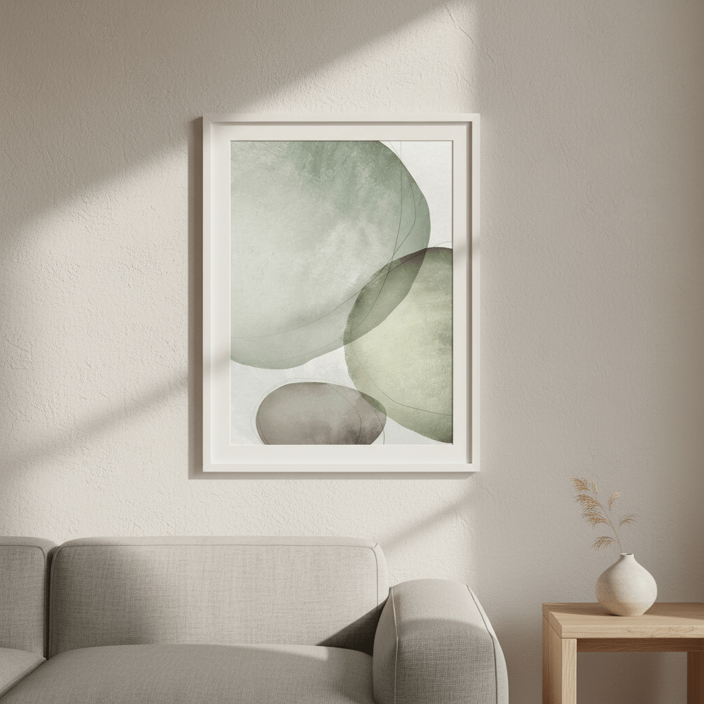 Sage Green Circles by Deer Muskeeter wall - art - picture - poster