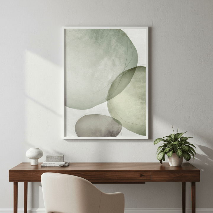 Sage Green Circles by Deer Muskeeter wall - art - picture - poster