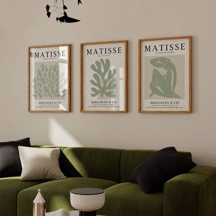 Sage Wall Prints by Henri Matisse - Set of 3 - Style My Wall