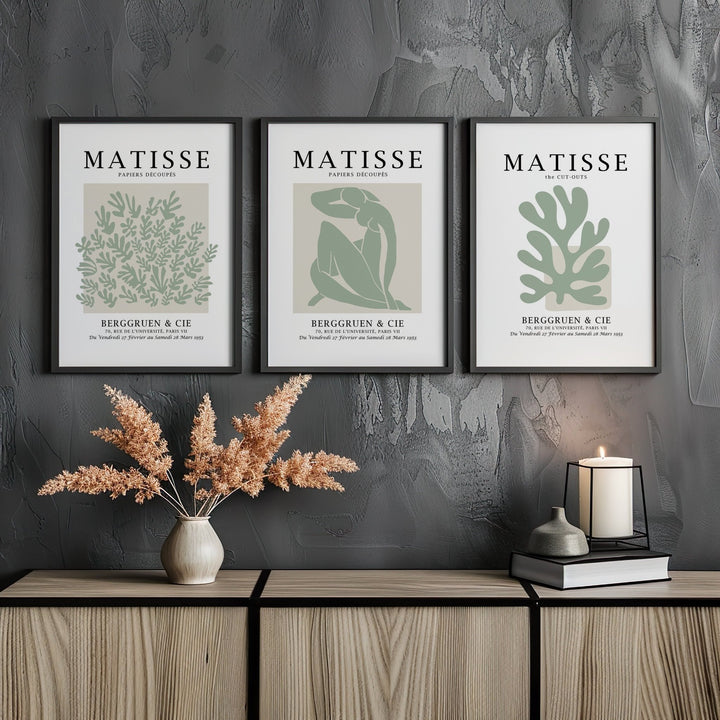 Sage Wall Prints by Henri Matisse - Set of 3 - Style My Wall