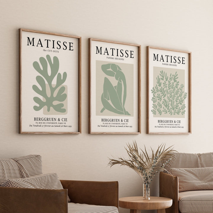 Sage Wall Prints by Henri Matisse - Set of 3 - Style My Wall