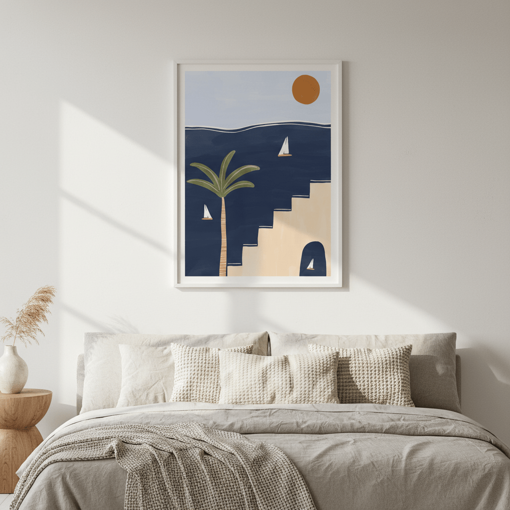 Sailboats on Ocean by Ivy Green Illustrations wall - art - picture - poster