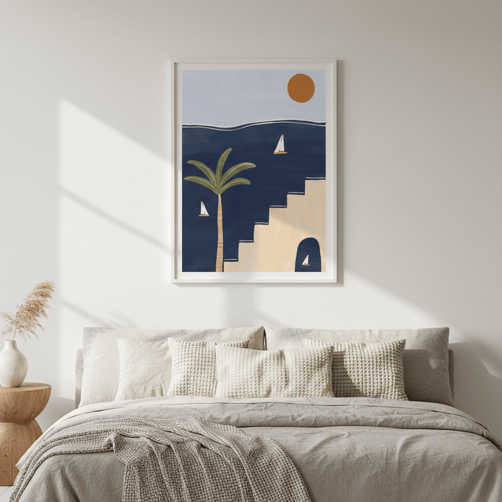 Sailboats on Ocean by Ivy Green Illustrations wall - art - picture - poster