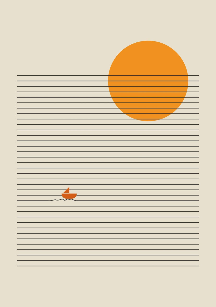 Sailing Abstract Minamlistic Wall Art Print by Lisa Solomoniuk