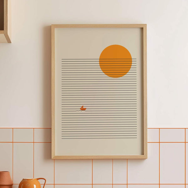 Sailing Abstract Minamlistic Wall Art Print by Lisa Solomoniuk