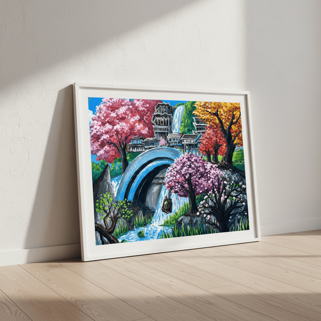 Sakura Falls Sanctuary by Angelina Ngo wall - art - picture - poster