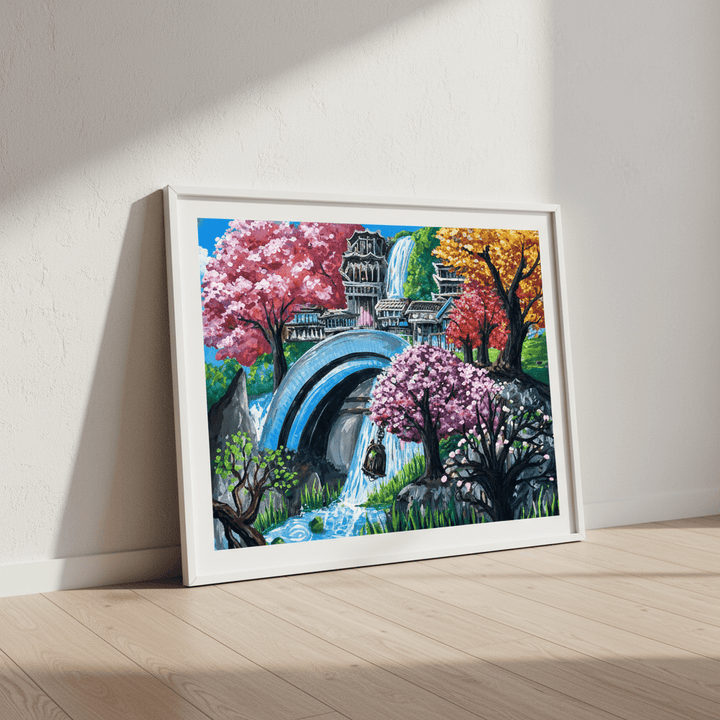 Sakura Falls Sanctuary by Angelina Ngo wall - art - picture - poster