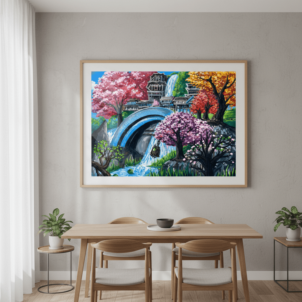 Sakura Falls Sanctuary by Angelina Ngo wall - art - picture - poster