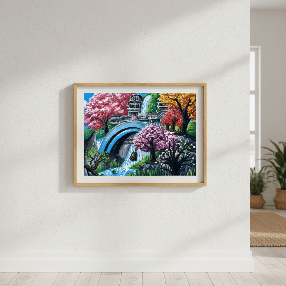 Sakura Falls Sanctuary by Angelina Ngo wall - art - picture - poster