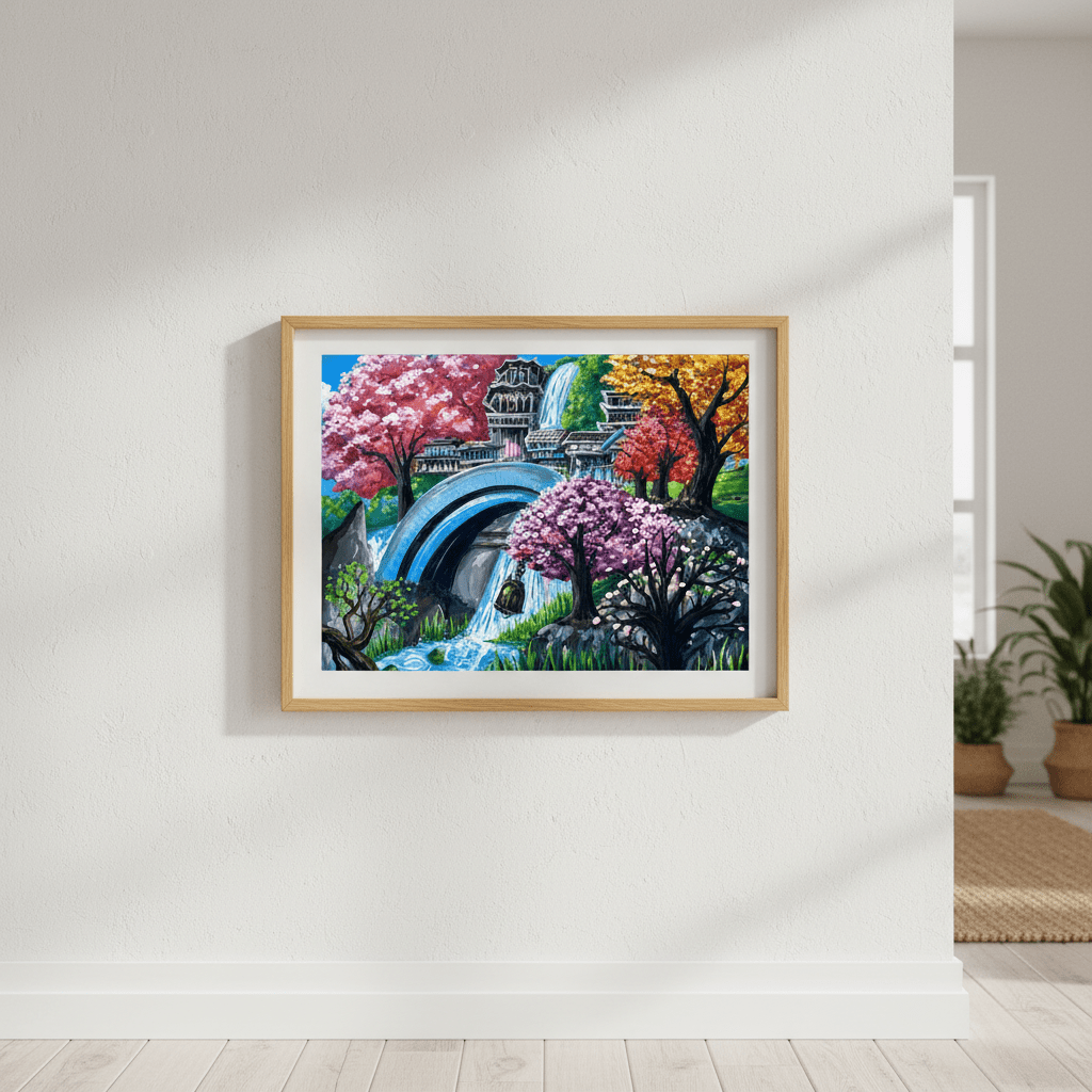 Sakura Falls Sanctuary by Angelina Ngo wall - art - picture - poster