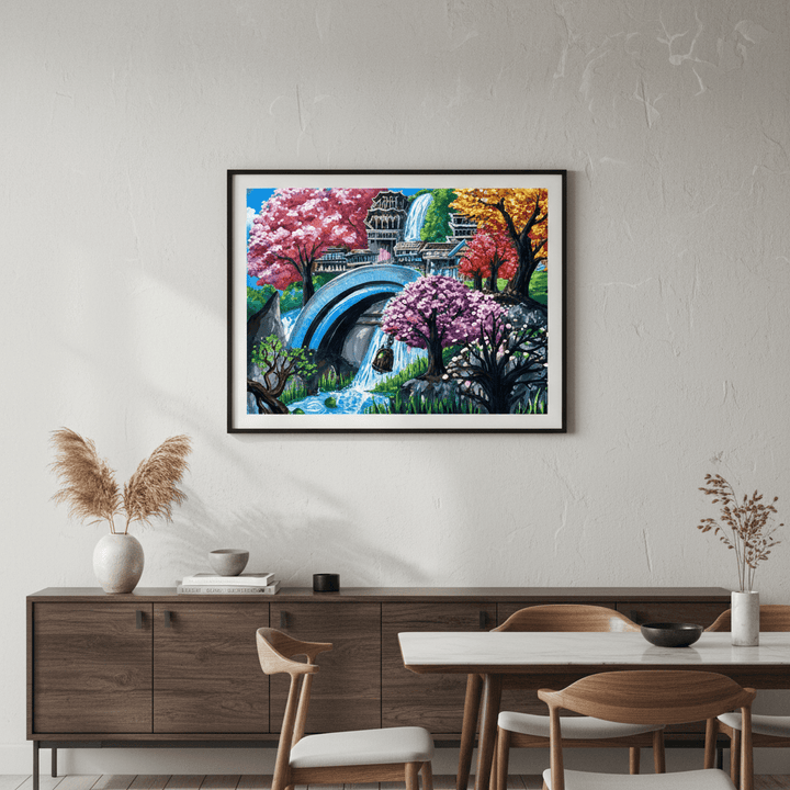 Sakura Falls Sanctuary by Angelina Ngo wall - art - picture - poster